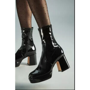 New Anthropologie Silent D Otto Shine Patent Booties - EU41 (10.5-11.0 US)